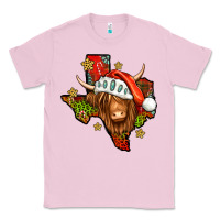 Bubblegum Pink Shaggy cow Texas Christmas Classic Tee - Jasminsmagicworld