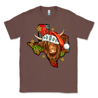 Chestnut Shaggy cow Texas Christmas Classic Tee - Jasminsmagicworld