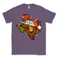 Lavender Shaggy cow Texas Christmas Classic Tee - Jasminsmagicworld
