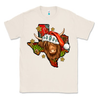 Natural Shaggy cow Texas Christmas Classic Tee - Jasminsmagicworld
