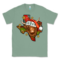 Sage Shaggy cow Texas Christmas Classic Tee - Jasminsmagicworld