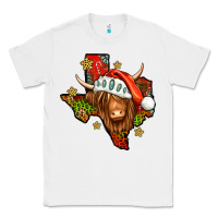 White Shaggy cow Texas Christmas Classic Tee - Jasminsmagicworld