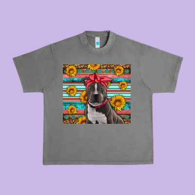 Western Pitbull Urban Heavy Tee Designed By Artiststas