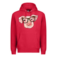 Cardinal pig with glasses Premium Hoodie - RanaPortraitStore