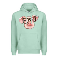 Seafoam pig with glasses Premium Hoodie - RanaPortraitStore