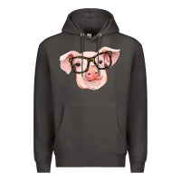 Smoke pig with glasses Premium Hoodie - RanaPortraitStore