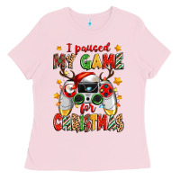 Bubblegum Pink i paused my game for christmas Ladies Tee - Zillion Design Studio