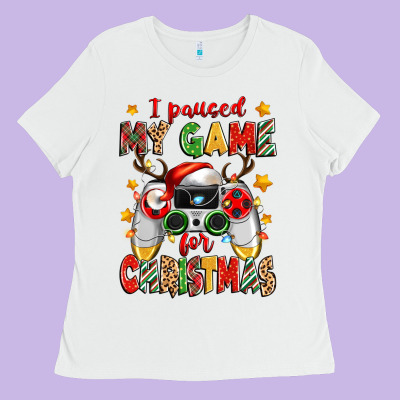 I Paused My Game For Christmas Ladies Tee Designed By Zillion Design Studio