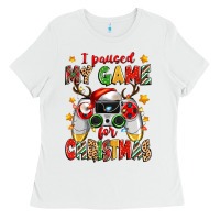 White i paused my game for christmas Ladies Tee - Zillion Design Studio