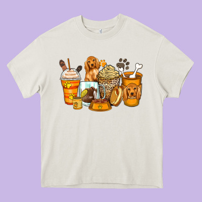 Cocker Spaniel Coffee Cups Heavy Core Tee Designed By Zillion Design Studio