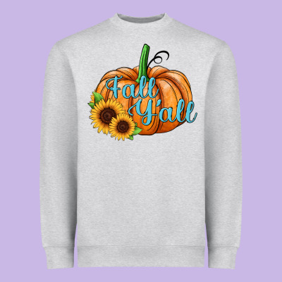 Fall Y'all Pumpkin Heavyweight Sweatshirt Designed By Jahusdesignshop