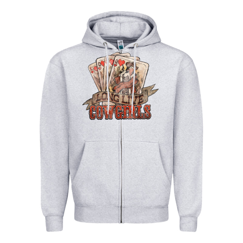 Long Live Cowgirls Cards Zipper Hoodie by NancyCooperArtShop | Teevron