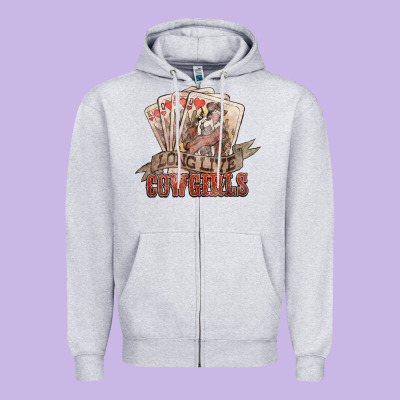 Long Live Cowgirls Cards Zipper Hoodie Designed By Nancycooperartshop