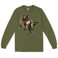 Army Green Tyrannosaurus T rex Long Sleeve Tee - LillyAllenDesigns