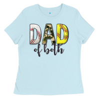 Baby Blue dad of both with softball and baseball Ladies Tee - texasbilliewilder