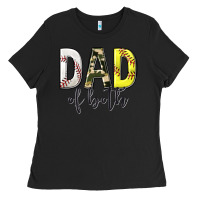 Black dad of both with softball and baseball Ladies Tee - texasbilliewilder