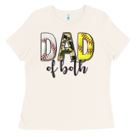 Dad Of Both With Softball And Baseball Ladies Tee | Teevron