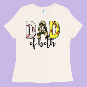 Dad Of Both With Softball And Baseball Ladies Tee Designed By Texasbilliewilder