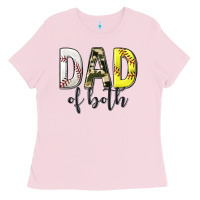 Bubblegum Pink dad of both with softball and baseball Ladies Tee - texasbilliewilder