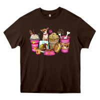 Chocolate Brown Chihuahua coffee cups Heavy Core Tee - Zillion Design Studio