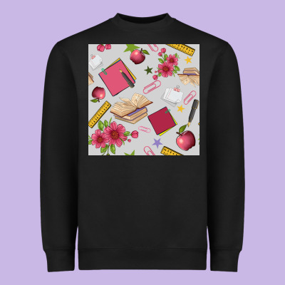 Back To School  Seamless Pattern Heavyweight Sweatshirt Designed By Bundleandbundleshop
