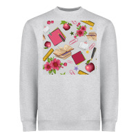 Heather Grey back to school  seamless pattern Heavyweight Sweatshirt - BundleAndBundleShop