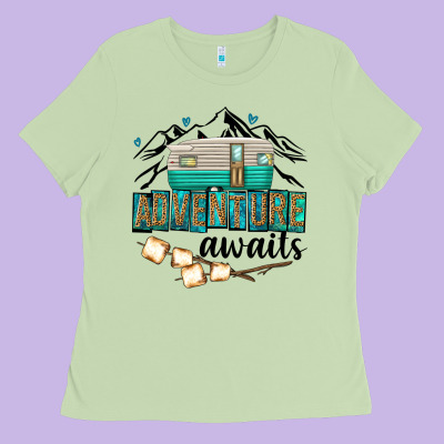 Adventure Awaits Ladies Tee Designed By Texasbilliewilder