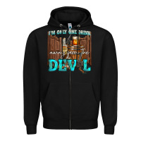 Black im only one drink Zipper Hoodie - NancyCooperArtShop
