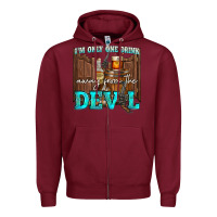 Burgundy im only one drink Zipper Hoodie - NancyCooperArtShop