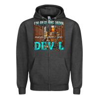 Charcoal Heather im only one drink Zipper Hoodie - NancyCooperArtShop