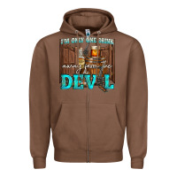 Chestnut im only one drink Zipper Hoodie - NancyCooperArtShop