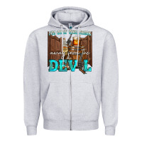 Heather Grey im only one drink Zipper Hoodie - NancyCooperArtShop