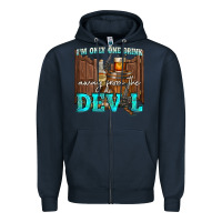Navy im only one drink Zipper Hoodie - NancyCooperArtShop
