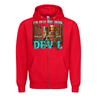Red im only one drink Zipper Hoodie - NancyCooperArtShop