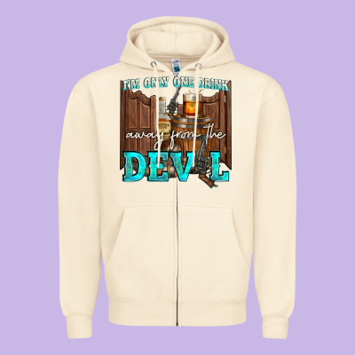 Im Only One Drink Zipper Hoodie Designed By Nancycooperartshop