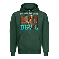 Sports Green im only one drink Zipper Hoodie - NancyCooperArtShop