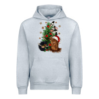 Heather Grey heifer cow gnomies christmas tree Urban Hoodie - CowGirlArtShop