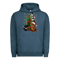 Pigment Midnight Navy heifer cow gnomies christmas tree Urban Hoodie - CowGirlArtShop