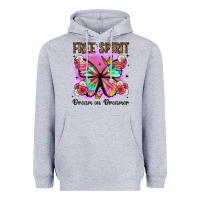 Heather Grey free spirit dream on dreamer Heavyweight Hoodie - Artiststas