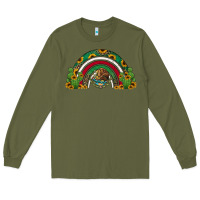Army Green mexican flag cactus and sunflowers rainbow Long Sleeve Tee - Jasminsmagicworld