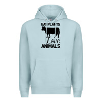 Blue Mist Eat Plants Love Animals Premium Hoodie - Bettercallsaul
