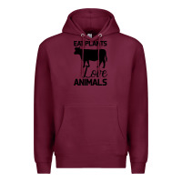 Burgundy Eat Plants Love Animals Premium Hoodie - Bettercallsaul