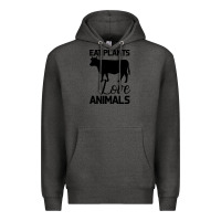 Charcoal Heather Eat Plants Love Animals Premium Hoodie - Bettercallsaul