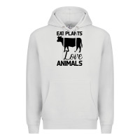 Dove Grey Eat Plants Love Animals Premium Hoodie - Bettercallsaul