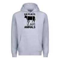 Heather Grey Eat Plants Love Animals Premium Hoodie - Bettercallsaul