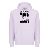 Lilac Eat Plants Love Animals Premium Hoodie - Bettercallsaul