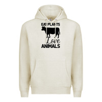Oatmeal Heather Eat Plants Love Animals Premium Hoodie - Bettercallsaul