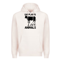 Pale Pink Eat Plants Love Animals Premium Hoodie - Bettercallsaul