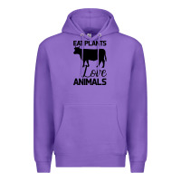 Purple Eat Plants Love Animals Premium Hoodie - Bettercallsaul