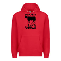 Red Eat Plants Love Animals Premium Hoodie - Bettercallsaul